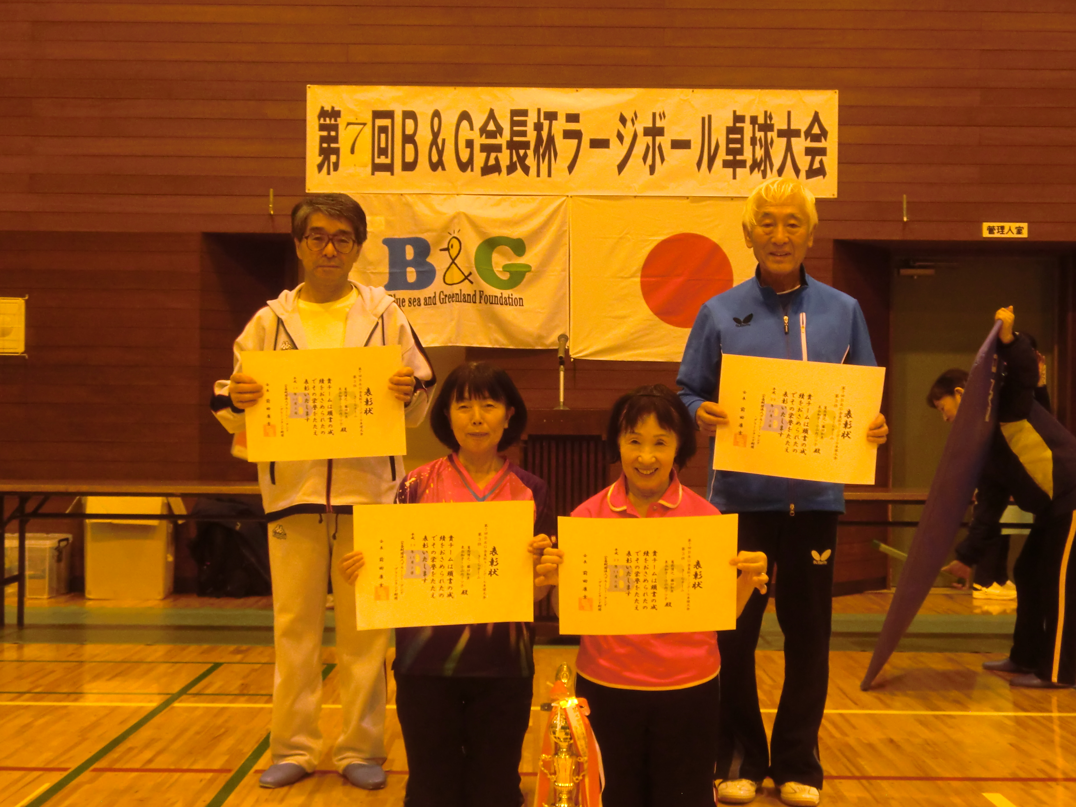 第７回B&G会長杯ラージボール卓球大会