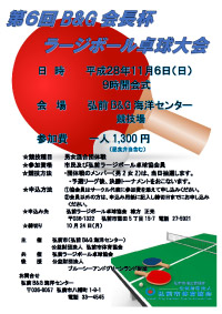 第6回B&G会長杯ラージボール卓球大会