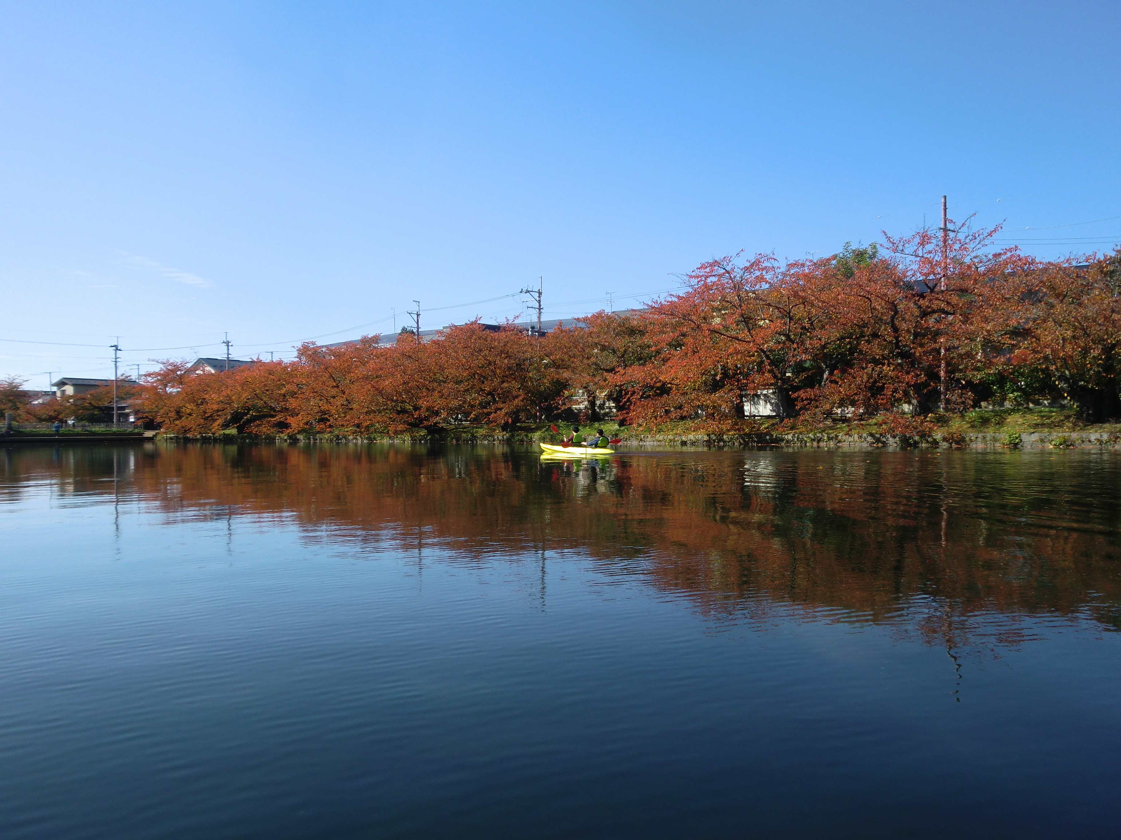 秋のカヌー体験in弘前公園