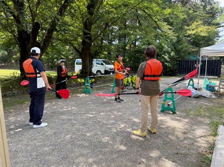 弘前城天守曳戻しイベント カヌー体験